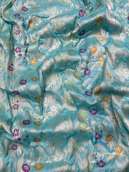 SKY BLUE SILK MEENAKARI SAREE
