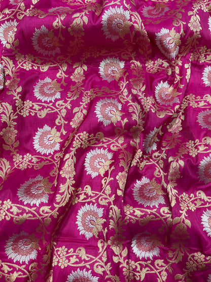 Rani pink soona ropa pure silk saree