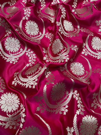 Pink mashru silk saree