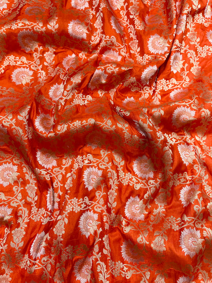 Orange sona roopa pure silk saree