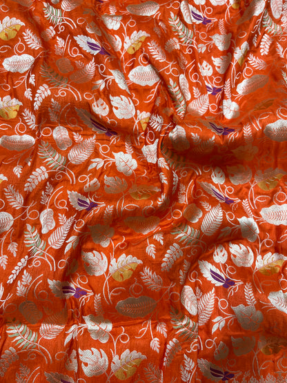 ORANGE BANARASI SILK SAREE