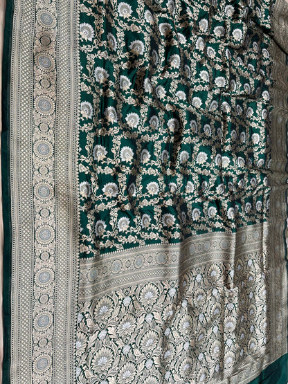 Bottle green sona roopa pure silk saree