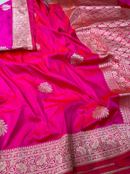 Pink banarasi kaduva weave saree