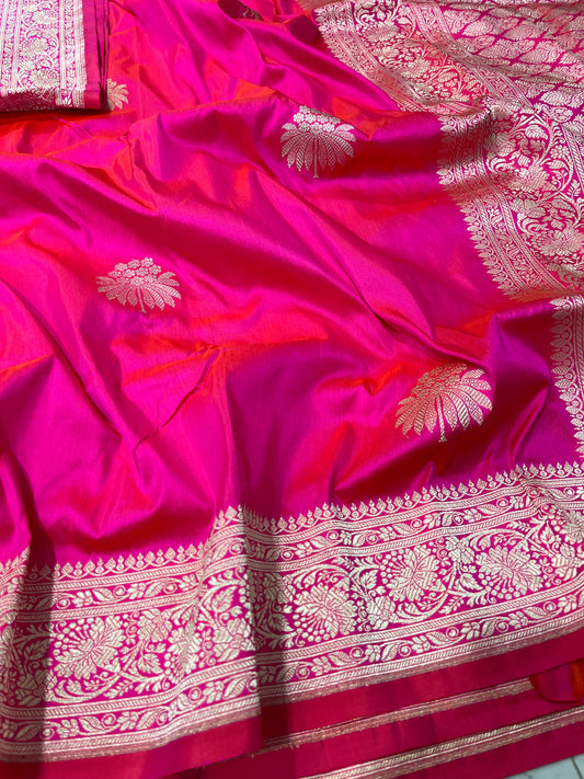 Pink banarasi kaduva weave saree