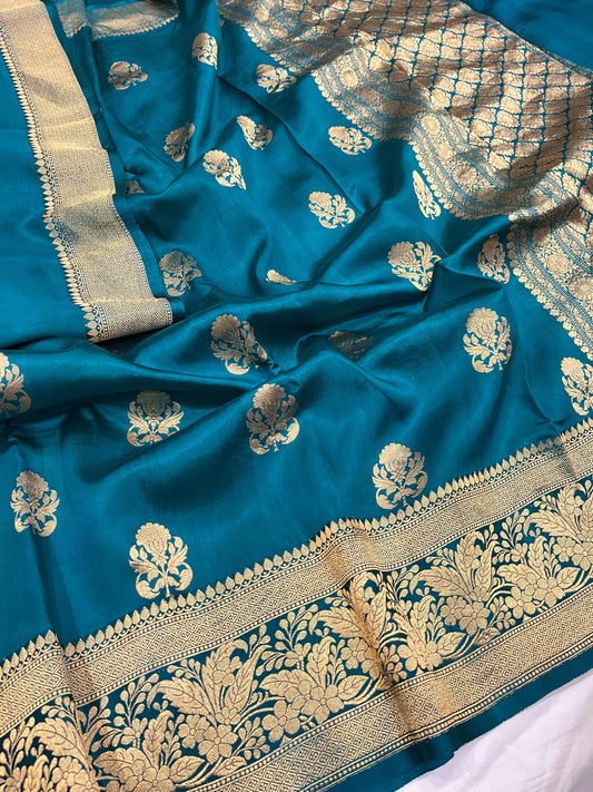 Rama Green Pure Silk Saree