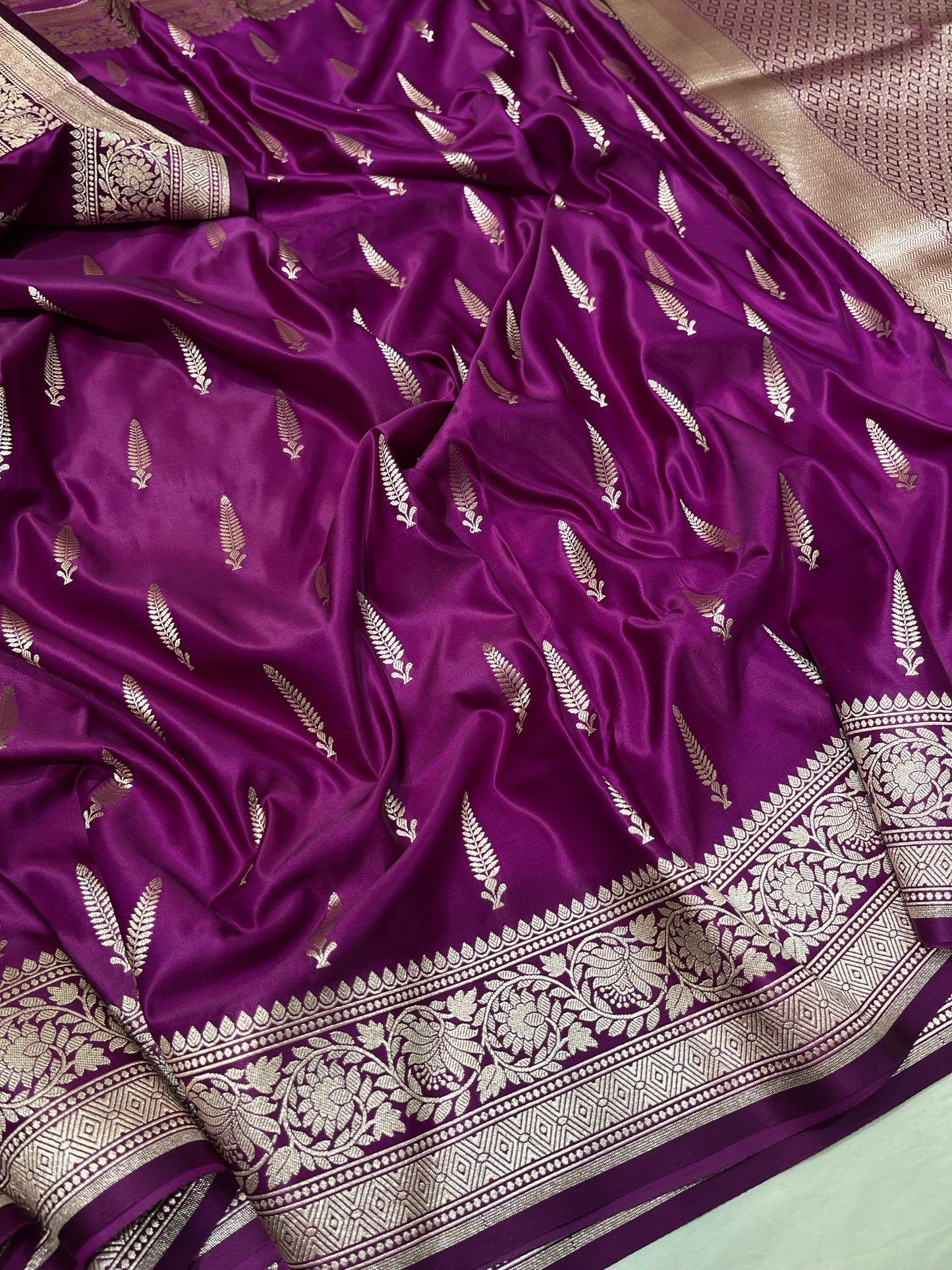 Purple Mashru Silk Saree
