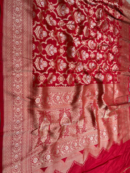 Red sona roopa banarasi pure silk saree