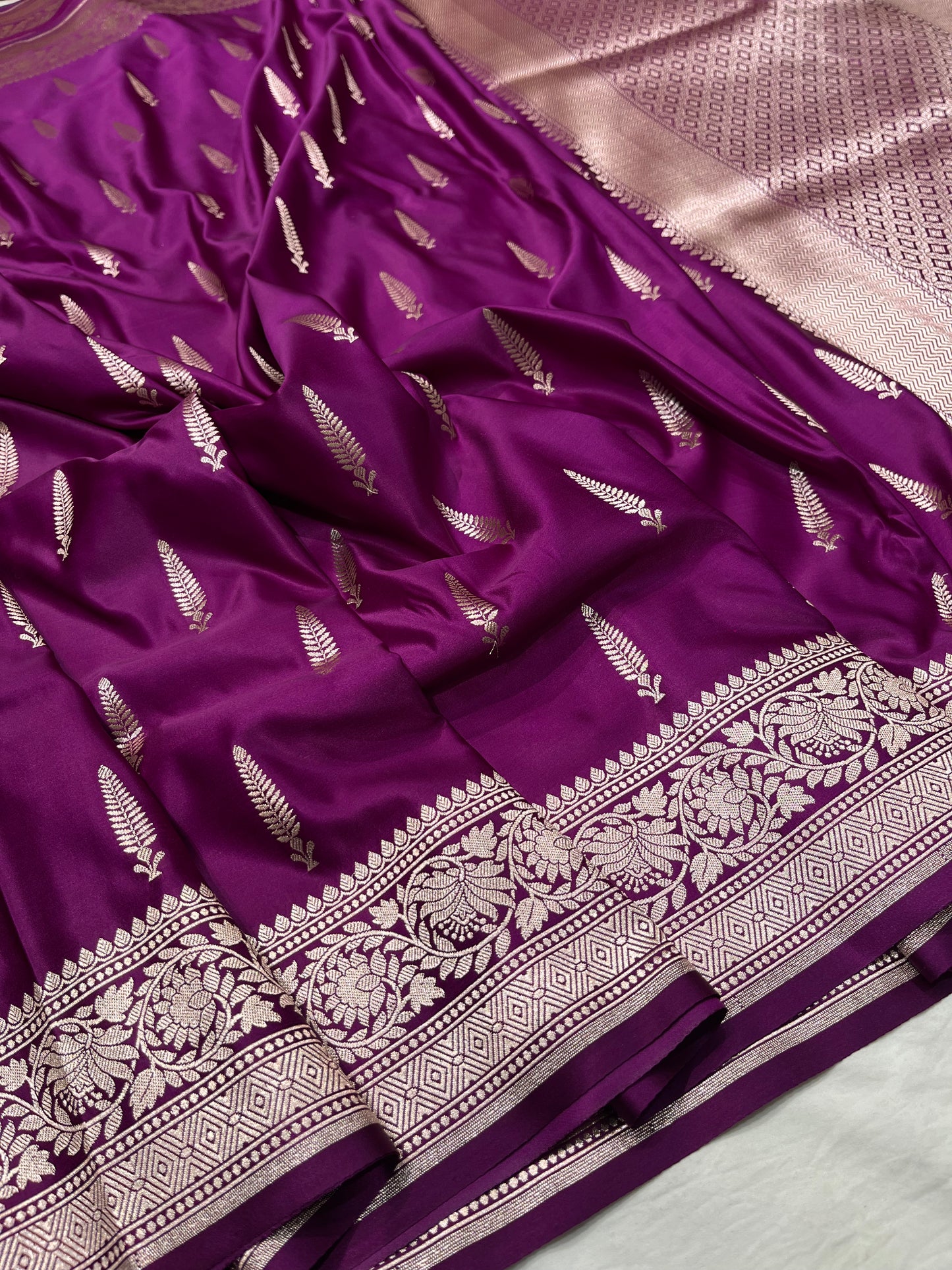 Purple Mashru Silk Saree