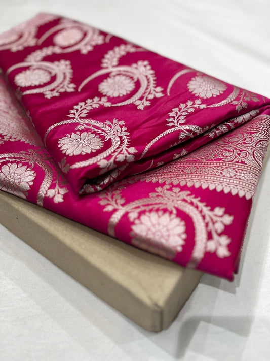 Pink mashru silk saree