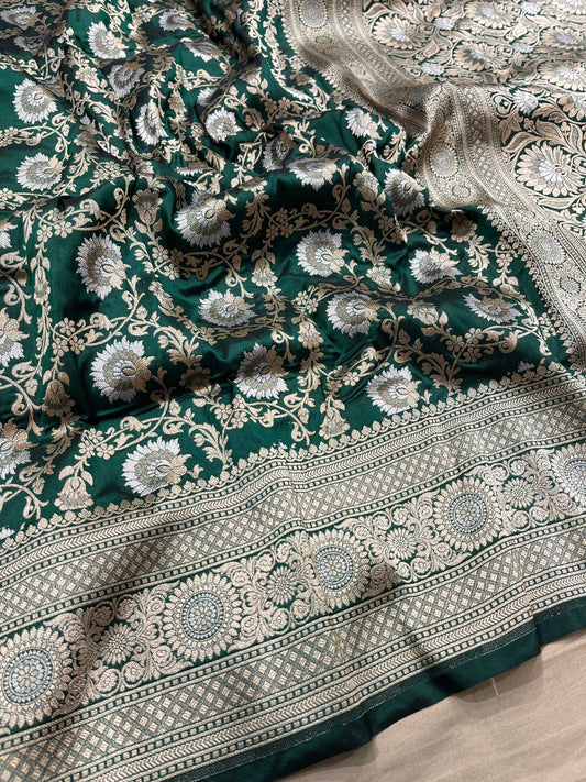 Bottle green sona roopa pure silk saree