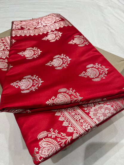 Bridal Red Mashru Silk Saree
