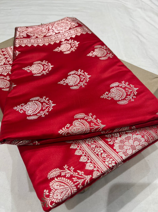 Bridal Red Mashru Silk Saree