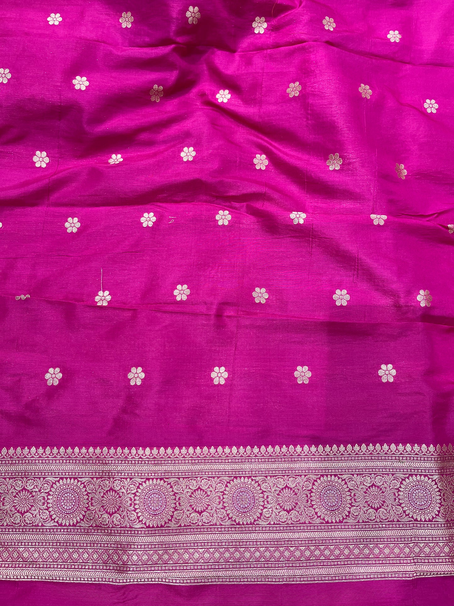 Rani pink soona ropa pure silk saree