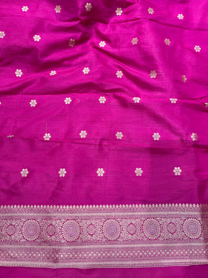 Rani pink soona ropa pure silk saree