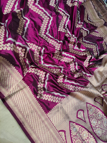 Purple pure silk saree
