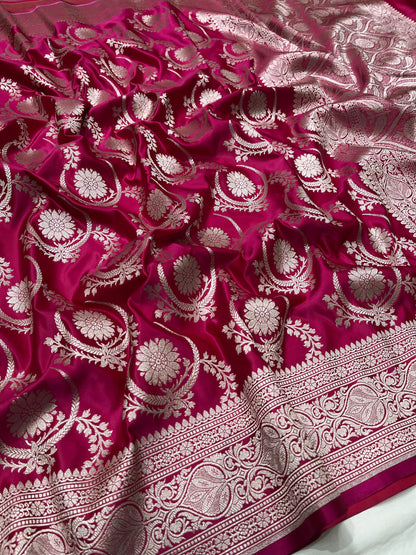 Pink mashru silk saree